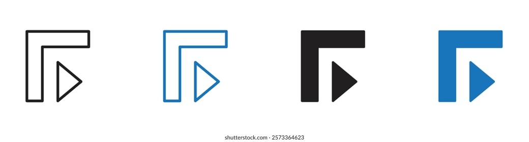Force point icon Flat line symbol