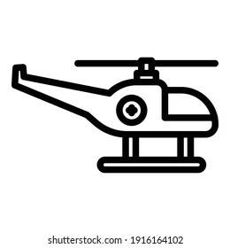 Force rescue helicopter icon. Outline force rescue helicopter vector icon for web design isolated on white background