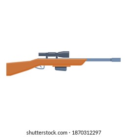 Forzar un icono de arma de francotirador. Caricatura del icono del vector de arma de francotirador de fuerza para diseño web aislado en fondo blanco