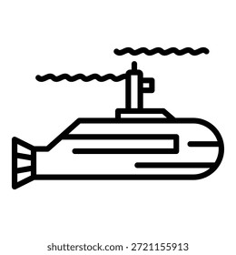 Ícone Forçar submarino. Ícone de vetor submarino de força de contorno para web design isolado no fundo branco