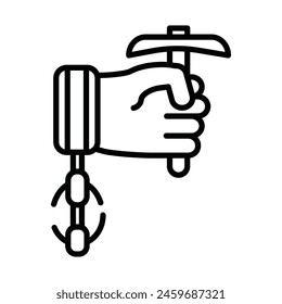 Forced labour Vector Line Icon Design