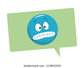 Forced smile emoticon in bubble