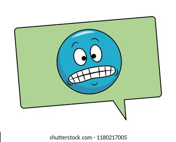 Forced smile emoticon in bubble