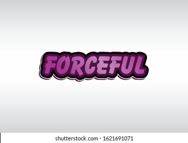 Forceful text vector design template