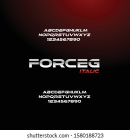 FORCEG Italic custom tech font
