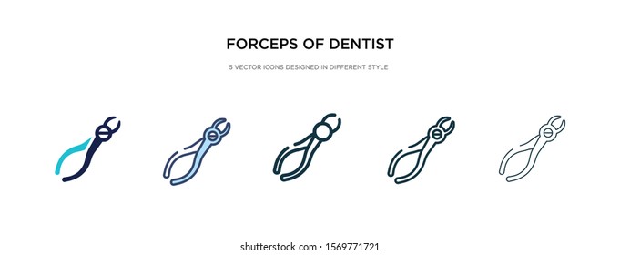 forceps of dentist tools icon in different style vector illustration. two colored and black forceps of dentist tools vector icons designed in filled, outline, line and stroke style can be used for