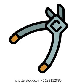 Forceps icons set. Outline set of forceps vector icons thin line color flat on white