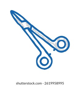 forceps medical doodle icon sketch vector. forceps medical sign. isolated symbol illustration