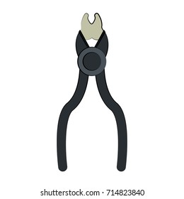 forceps with molar tooth  dentistry instrument icon image 