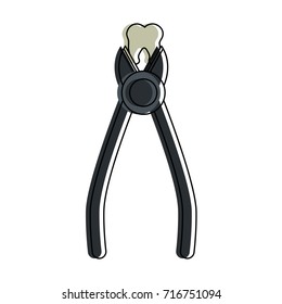 forceps with molar tooth dentistry instrument icon image