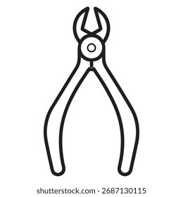 Vector de icono de contorno de fórceps sobre fondo blanco 