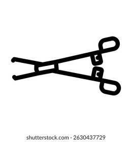 vetor de ícone de linha de fórceps. sinal de fórceps cirurgião. símbolo de contorno isolado ilustração em preto