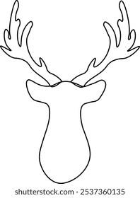 Forces the deer. Linear vector illustration