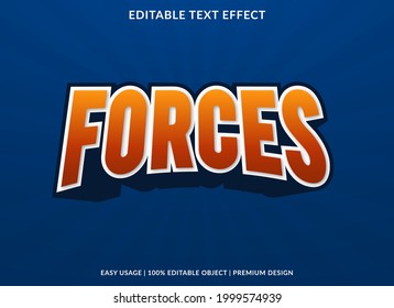 forces text effect template design with abstract style use for business brand and logo