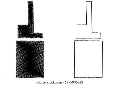 Ford and Hamilton County, Illinois (U.S. county, United States of America, USA, U.S., US) map vector illustration, scribble sketch Ford and Hamilton map