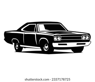 ford torino cobra car vector design silhouette. premium vector design. isolated white background view from side. Best for logo, badge, emblem, icon, sticker design and car 