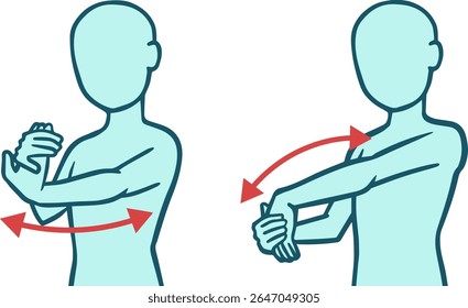 Extensor do Antebraço e Silhueta de Arte de Linha de Alongamento Flexor