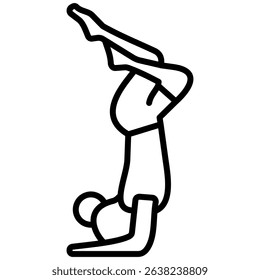 Forearm Stand Icon Line Vector Illustration