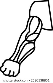 Forearms Vector Line Icon Design