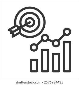 Forecast Accuracy Outline Icon Vector Illustration