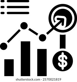 Forecast Analytics Icon Glyph Vector Illustration