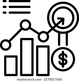 Forecast Analytics Icon Line Vector Illustration