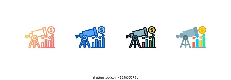Forecast Analytics icon set multiple style collection