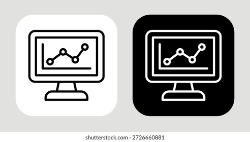 Forecast Grid Icon In Black and White Line Style