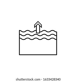 forecast, high, tide line icon on white background