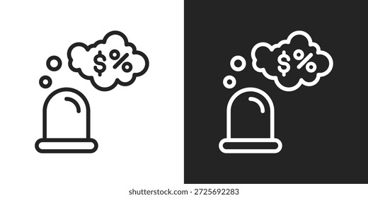 Icono De Pronóstico En Estilo De Línea En Blanco Y Negro