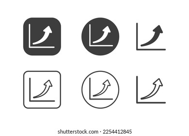 Forecast icon graph 6 versions icon. Isolated on white background.