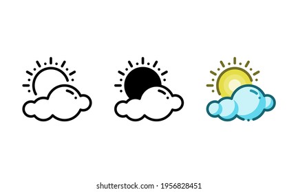 Forecast icon. With outline, glyph, and filled outline styles