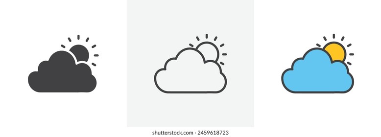 Forecast Icon Set. Icons for Weather Prediction Elements.