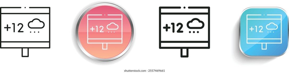 forecast icon. Thin Linear, Regular and Button Style Design Isolated On White Background