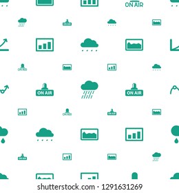 forecast icons pattern seamless white background. Included editable filled rain, open air, graph icons. forecast icons for web and mobile.