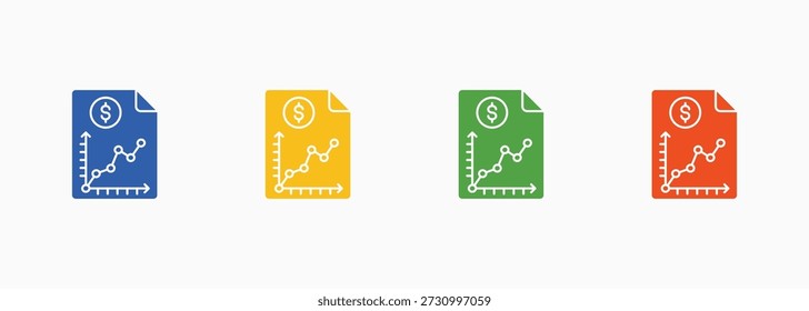 Forecast Report Icon Set Color Multiple Style Collection Element For Design
