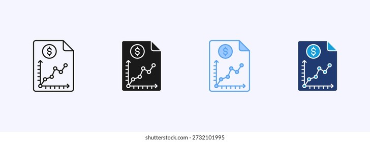 Forecast Report Icon Set Multistyle Various Collection Element For Design