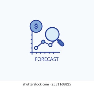 Ilustração do símbolo do vetor de previsão, ícone ou símbolo de logotipo