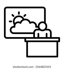 Forecast Vector Line Icon Design