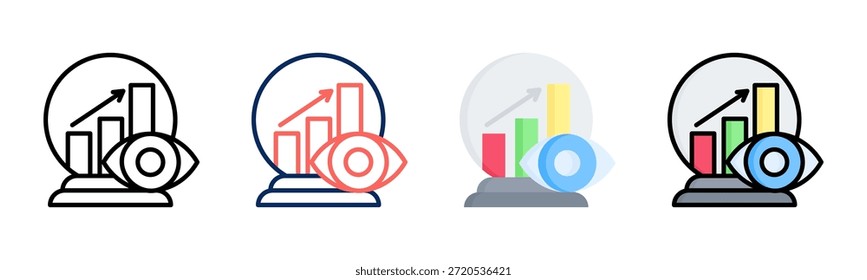 Forecast Vision icon set multiple style collection