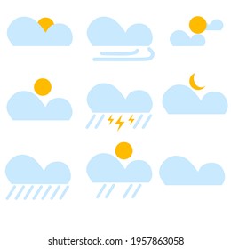 Forecast weather cloud vector set
Perfect for icon,symbol,clip art etc.