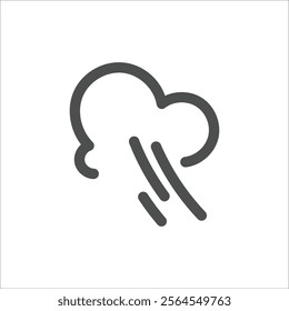 Forecast and weather concept featuring minimalistic monochrome rain shower signs. Suitable for apps, websites, and advertisements. Editable stroke for easy customization. Vector line icons included.