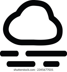Forecast and weather concept. Minimalistic monochrome signs suitable for apps, sites, advertisement. Editable stroke. Vector line icon of rain or fog under cloud Pro Vector Free DOwnload HD ShutterSto