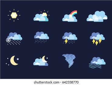 forecast weather icon design vector collection