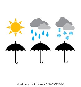 Forecast weather icon vector set