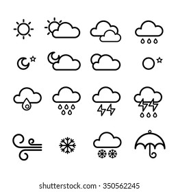 Forecast weather icons set