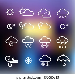 Forecast weather icons set
