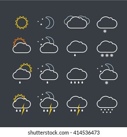 Forecast weather icons set