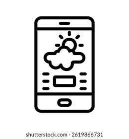 Forecast Weather Line Vector Illustration Isolated On White Background.
