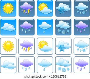 Forecast weather squared icon set